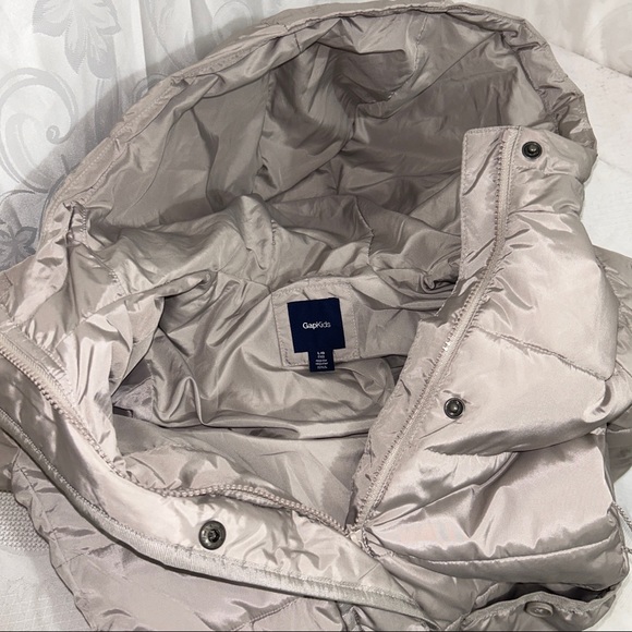 Gap Kids Muted Shiny Stone Grey Waterproof Parka Winter Jacket - Picture 6 of 12